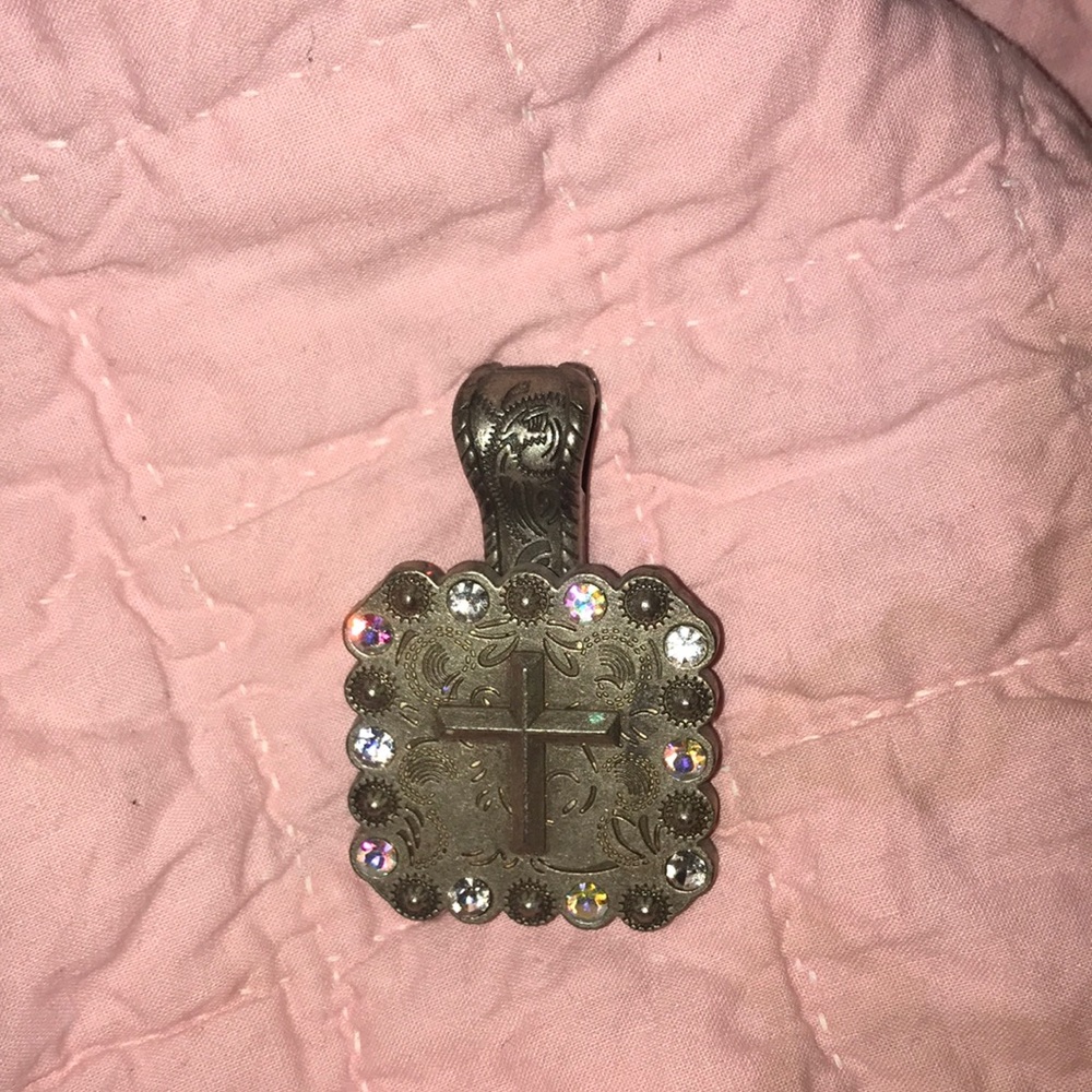 silver cross charm